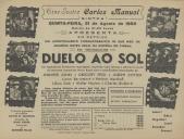 Programa do filme "Duelo ao Sol" com a participação de Jennifer Jones, Gregory Peck, Joseph Cotten, Lionel Barrymore, Herbert Marshall, Lillian Gish, Walter Huston e Charles Bickford.
 