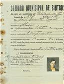Registo de matricula de velocipedista em nome de José Duarte Casal, morador em Areias, com o nº de inscrição 897.