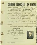 Registo de matricula de velocipedista em nome de Manuel da Costa Máximo, morador em Azenhas do Mar, com o nº de inscrição 1561.