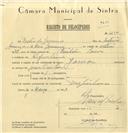 Registo de velocípede de marca Jamor, com o nº 6297, em nome de Deolinda Lourenço, moradora em Pero Pinheiro.