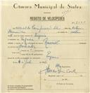 Registo de velocípede de marca Renault, com o nº 8035, em nome de Manuel da Purificação Silva, morador em Eugaria.