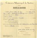 Registo de velocípede de marca Hercules, com o nº 6616, em nome de Carlos Soares Cardoso da Cruz, morador em Sintra.