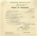 Registo de velocípede de marca Deka, com o nº 3278, em nome de João Mendes, morador em Algueirão.