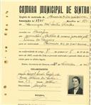 Registo de matricula de carroceiro 2 ou mais animais em nome de Domingos dos Santos Parcelas, morador na Assafora, com o nº de inscrição 1785.