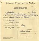 Registo de velocípede com o nº 7132, em nome de Fernando Ferreira, morador em Largo dos Afonsos, Queluz.