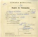 Registo de velocípede de marca Soltex, com o nº 3679, em nome de Francisco de Oliveira, morador em Morelena.