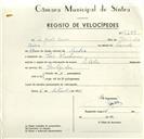 Registo de velocípede com o nº 9259, em nome de Dr. João Neves, morador em Pero Pinheiro.