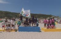 Jogos de limpeza na Praia das Maçãs.