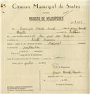 Registo de velocípede de marca Nacional, com o nº 8089, em nome de Domingos Vicente Duarte, morador em Santa Susana.