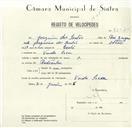 Registo de velocípede com o nº 8537, em nome de Joaquim dos Santos, morador em Venda Seca.