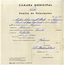 Registo de velocípede de marca Sprinter, com o nº 4578, em nome de António Álvaro Duarte Silvestre, morador em Galamares.