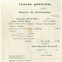 Registo de velocípede de marca Raleigh, com o nº 4334, em nome de Jorge Vasco Croft de Moura, morador em Sintra.
