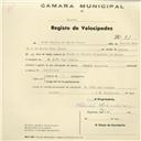 Registo de velocípede de marca Roizol Magestic, com o nº 22, em nome de José Duarte da Silva Costa, morador em S. João das Lampas.