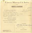 Registo de velocípede de marca Flecha, com o nº 7426, em nome de Albertino de Jesus Ramos, morador em Chão de Meninos.