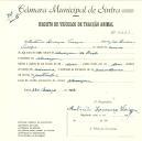 Registo de um veiculo de duas rodas tirado por dois animais de espécie asinina destinado a transporte de mercadorias em nome de António Lourenço Vinagre, morador em Almargem.