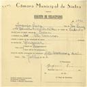 Registo de velocípede com o nº 5830, em nome de Joaquim Luís, morador em São Marcos.