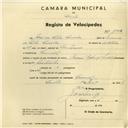 Registo de velocípede com o nº 2842, em nome de José da Silva Simões, morador em Lourel.