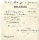 Registo de velocípede com o nº 4741, em nome de José Pexilga Gaspar, morador em Almornos.