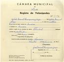 Registo de velocípede de marca Pombal, com o nº 3382, em nome de João Manuel Carrasqueiro Jorge, morador em Maceira.