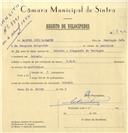 Registo de velocípede de marca L.R.S., com o nº 7802, em nome de Manuel João Marques, morador em Cabrela.
