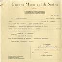 Registo de velocípede de marca Motom, com o nº 6072, em nome de José Fernandes, morador em Quinta do Carrascal, Almargem do Bispo.