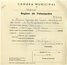 Registo de velocípede de marca Olympique, com o nº 3437, em nome de Henrique Mendes dos Santos, morador em Cabra Figa.