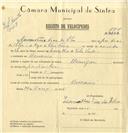 Registo de velocípede com o nº 7816, em nome de Laurentino Dias da Silva, morador em Massamá.