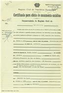Certificado de casamento de João Augusto dos Santos e Beatriz de Jesus. 