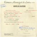 Registo de velocípede de marca Azur, com o nº 4765, em nome de José Maria da Silva, morador em Cacém de Cima.
