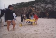 Marco Almeida, vereador da Câmara Municipal de Sintra, na assinatura do protocolo com os Bombeiros Voluntários de Almoçageme para acesso de deficientes à praia da Adraga.