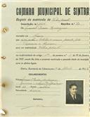 Registo de matricula de velocipedista em nome de Manuel Pereira Rodrigues, morador no Cacém, com o nº de inscrição 1124.