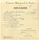 Registo de velocípede de marca Raleigh, com o nº 7320, em nome de Daniel Luís Barata Lane, morador em Belas.