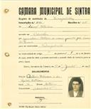 Registo de matricula de velocipedista em nome de Manuel Estêvão, morador em Odrinhas, com o nº de inscrição 2023.