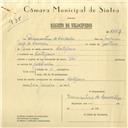 Registo de velocípede de marca Helios, com o nº 6157, em nome de Diamantino de Carvalho, morador em Cortegaça.