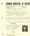 Registo de matricula de velocipedista em nome de António Dionísio Rodrigues, morador em São Pedro, com o nº de inscrição 2037.
