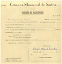 Registo de velocípede de marca Famel, com o nº 8225, em nome de Domingos Manuel Casinhas, morador em Cabecinha.