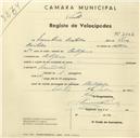 Registo de velocípede com o nº 2604, em nome de Mário Luís Custódio, morador em Cortegaça.
