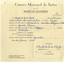 Registo de velocípede com o nº 9634, em nome de Carlos de Melo Baeta, morador em Agualva.