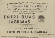 Programa do filme "Entre Duas Lágrimas" realizado por William Wyler com a participação de Laurence Olivier e Jennifer Jones. 