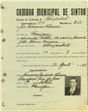 Registo de matricula de velocipedista em nome de José Francisco Oliveira, morador na Pernigem, com o nº de inscrição 1758.