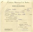Registo de velocípede de marca Famel com motor Vitória, com o nº 10068, em nome de Amadeu Martins, morador em Morelena.