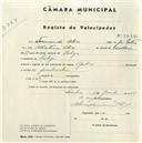 Registo de velocípede de marca Aprilia, com o nº 5272, em nome de Fernando Alves, morador em A-da-Beja.