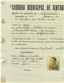 Registo de matricula de velocipedista em nome de Anselmo dos Santos Costa, morador em Azóia, com o nº de inscrição 1148.