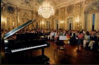 Concerto de Maria João Pires, Augustin Dumay, Gérard Caussé, Ariane Granjon e Jian Wang durante o Festival de Musica de Sintra, na sala da música do Palácio Nacional de Queluz.