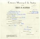 Registo de velocípede com o nº 8682, em nome de Fernando Dias Brás, morador em Queluz.