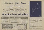 Programa do filme "A Noite Tem Mil Olhos" com a participação de Edward G. Robison, Gail Russel, John Lund, Virginia Bruce e William Demarest.