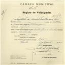 Registo de velocípede de marca Cicles Raio e Pombal, com o nº 2679, em nome de Martinho da Conceição Martins, S. João das Lampas.morador em 