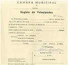 Registo de velocípede de marca Pombal, com o nº 5530, em nome de Francisco Mendes, morador em Tala.