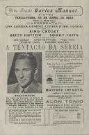 Programa do filme musical "A Tentação da Sereia" com a participação de Bing Huton, Sonny Tufts, Ann Doran, Gwen Crawford, Noell Neill, Catherine Craig e Marjorie Henshaw.