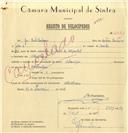 Registo de velocípede com o nº 6921, em nome de José de Brito Contreiras, morador em Abelheira.